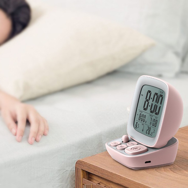 Ceas cu alarmă digital nou, cu desene animate, cu LED, pentru studenți, pentru copii, ceasuri de noptieră, acasă, retro, mic, pentru computer, ceas de masă, cadou