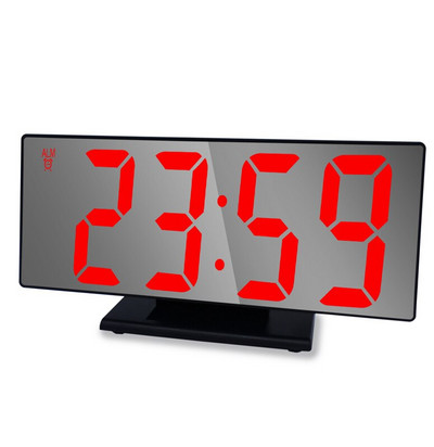 LED veidrodinis žadintuvas stalinis laikrodis Skaitmeninis namų dekoro snaudimo funkcija Stalo laikrodžio temperatūros ekranas Elektroninis stalo laikrodis