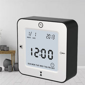 Gyermek ébresztőóra asztali időzítő háttérvilágítású naptárral otthoni és digitális hőmérsékletű elektronikus LCD modern irodai karóra