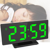 Digitális ébresztőóra LED tükör Elektronikus ébresztőórák Nagy LCD kijelzős digitális asztali óra naptári hőmérséklet órákkal