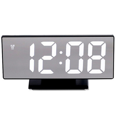 Digitális ébresztőóra LED tükör Elektronikus ébresztőórák Nagy LCD kijelzős digitális asztali óra naptári hőmérséklet órákkal