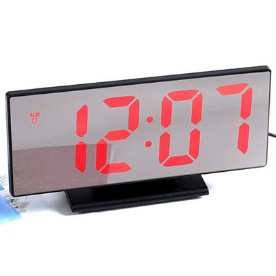 Digitális ébresztőóra LED tükör Elektronikus ébresztőórák Nagy LCD kijelzős digitális asztali óra naptári hőmérséklet órákkal