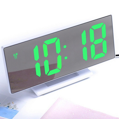 Digitális ébresztőóra LED tükör Elektronikus ébresztőórák Nagy LCD kijelzős digitális asztali óra naptári hőmérséklet órákkal