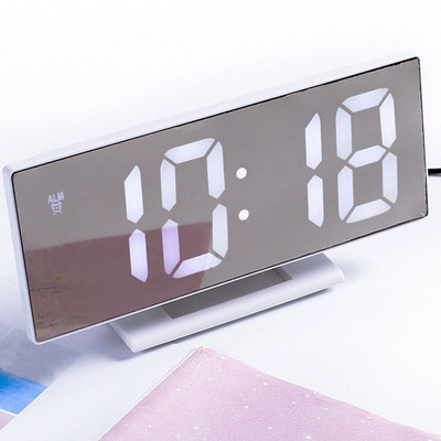 Digitális ébresztőóra LED tükör Elektronikus ébresztőórák Nagy LCD kijelzős digitális asztali óra naptári hőmérséklet órákkal