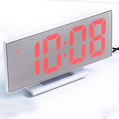 Digitális ébresztőóra LED tükör Elektronikus ébresztőórák Nagy LCD kijelzős digitális asztali óra naptári hőmérséklet órákkal