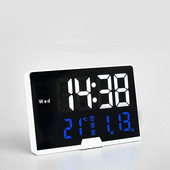 Ceas cu alarmă digital cu lunetă îngustă Control vocal Temp Amânare tactilă 3 alarme Ceas electronic de masă Mod noapte Ceasuri LED digitale