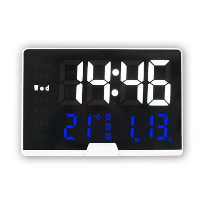 Ceas cu alarmă digital cu lunetă îngustă Control vocal Temp Amânare tactilă 3 alarme Ceas electronic de masă Mod noapte Ceasuri LED digitale