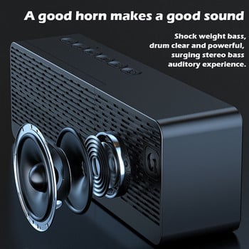 Ασύρματο ηχείο Bluetooth Ραδιόφωνο FM Sound Box Επιτραπέζιο Ξυπνητήρι Υπογούφερ Αναπαραγωγή μουσικής Κάρτα TF Μπουμ ηχείων μπάσων για Xiaomi