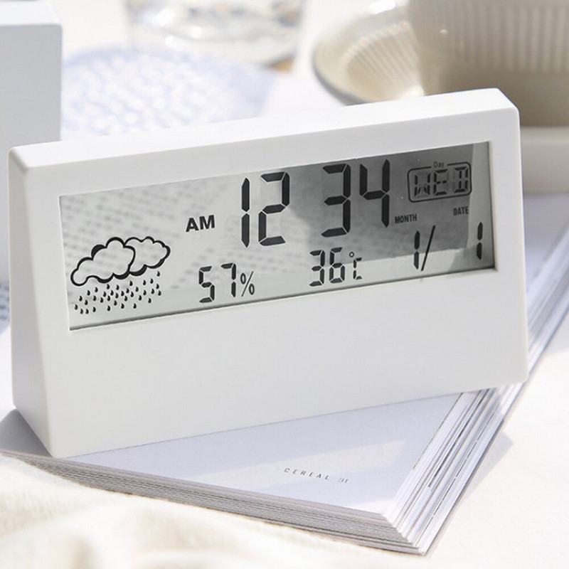 Studenți Vremea pentru noptiere Ceas cu alarmă digital Afișaj LED Calendar electronic Data Tabel orar Amânare Temperatura Umiditate