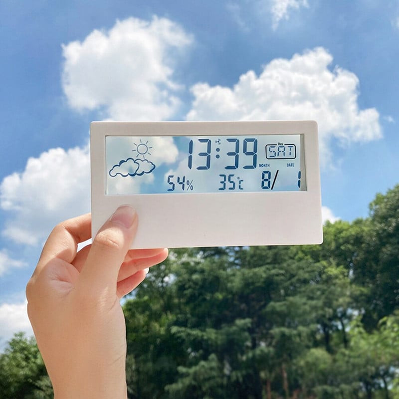 Studenți Vremea pentru noptiere Ceas cu alarmă digital Afișaj LED Calendar electronic Data Tabel orar Amânare Temperatura Umiditate