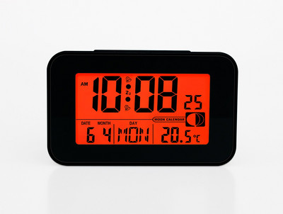 Jimei H174C-DCF-light radijo bangomis valdomas skaitmeninis žadintuvas LED foninis apšvietimas, snaudimas, nutildymas, kalendoriai, stalinis elektroninis išmanusis stalo laikrodis