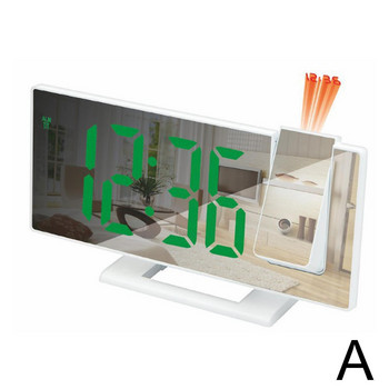 Ψηφιακό ξυπνητήρι LED προβολής για προβολή κρεβατοκάμαρας στην οροφή Ηλεκτρονικός προβολέας ώρας Dual Loud Bedside Mute Clock P9T0
