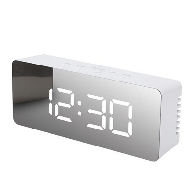 Veidrodinis žadintuvas LED Wecker skaitmeninis USB signalizatorius Funk Uhr Schlummerfunktion Tischuhr Spiegel Reloj Despertador Wall Decor
