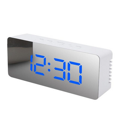 Veidrodinis žadintuvas LED Wecker skaitmeninis USB signalizatorius Funk Uhr Schlummerfunktion Tischuhr Spiegel Reloj Despertador Wall Decor