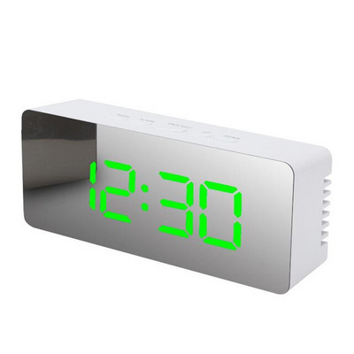 Veidrodinis žadintuvas LED Wecker skaitmeninis USB signalizatorius Funk Uhr Schlummerfunktion Tischuhr Spiegel Reloj Despertador Wall Decor