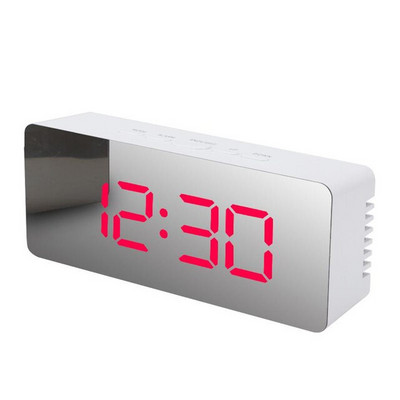 Veidrodinis žadintuvas LED Wecker skaitmeninis USB signalizatorius Funk Uhr Schlummerfunktion Tischuhr Spiegel Reloj Despertador Wall Decor