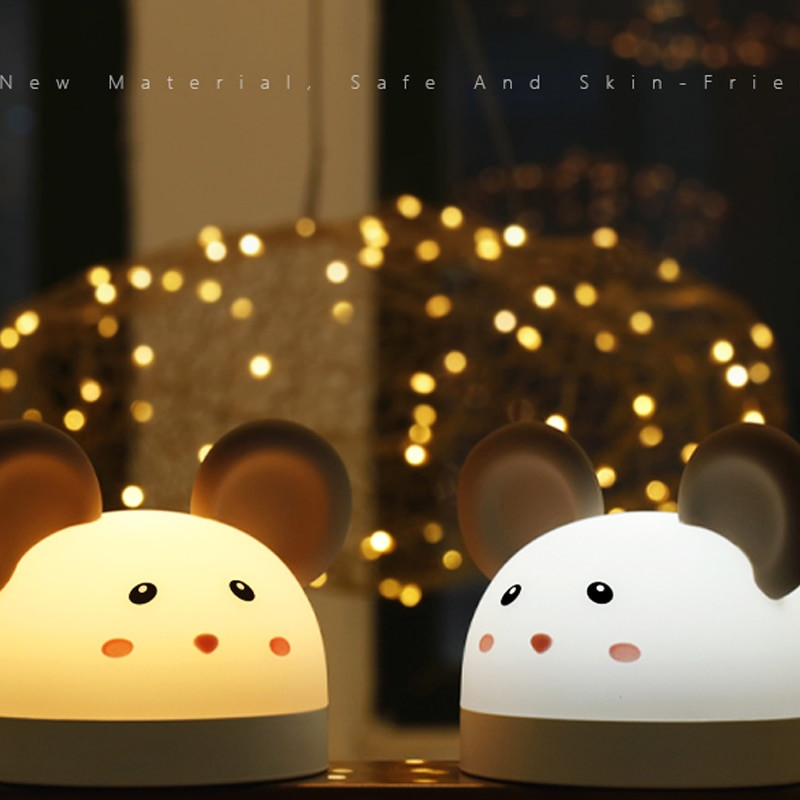 C2 maža pelė žadintuvas Nakties šviesa mielas skaitmeninis animacinis filmas silikoninis žadintuvas vaikams prie lovos laikrodis miego treniruoklis pabusti