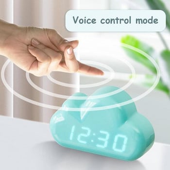 Cloud Ξυπνητήρι Παιδικό Φωτεινό Led Επιτραπέζιο φωνητικό έλεγχο αφύπνισης με τροφοδοσία Ψηφιακό επιτραπέζιο ρολόι USB Despertador Ηλεκτρονικό ρολόι