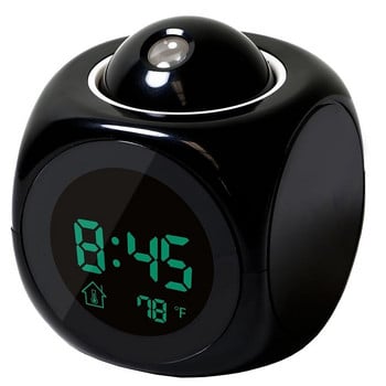 Ψηφιακή προβολή καιρού LCD Snooze Ρολόι Ξυπνητήρι Οθόνη οπίσθιου φωτισμού LED Προβολέας Οικιακό Ρολόι με οπίσθιο φωτισμό Επιτραπέζιο ρολόι