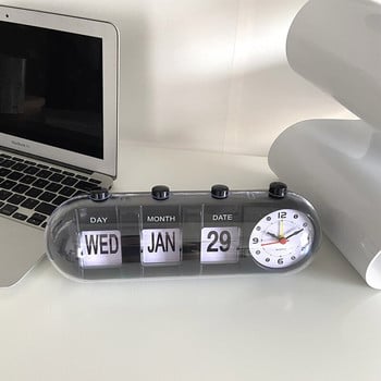 Εγχειρίδιο Muellery Αναλογικό επιτραπέζιο ρολόι ξυπνητήρι Retro Quartz Mood Εμφάνιση ημερομηνίας Ημέρα Μήνας