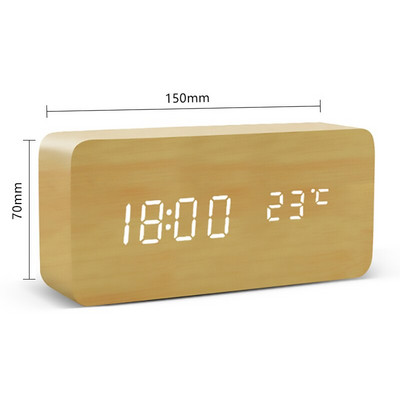 Vieno veido LED skaitmeninis žadintuvas miegamajame Išmanusis žadintuvas Skaitmeninis stalinis laikrodis naktinis staliukas, skirtas kambariui, maitinamas USB / AAA