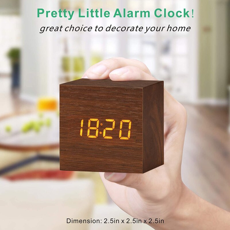 Vieno veido LED skaitmeninis žadintuvas miegamajame Išmanusis žadintuvas Skaitmeninis stalinis laikrodis naktinis staliukas, skirtas kambariui, maitinamas USB / AAA