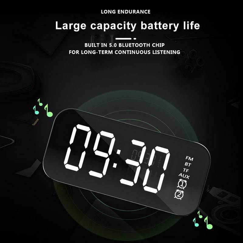 Ceas digital LED Oră Temperatura Umiditate Afișare Ceas de birou USB pentru dormitor Ceas de acasă Alb Negru Roșu