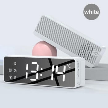 Μαύρο Λευκό Ασύρματο για ηχείο Bluetooth Ραδιόφωνο FM Sound Box Επιτραπέζιο Ξυπνητήρι Αναπαραγωγή μουσικής Κάρτα TF Μπάσο Ηχείο Ξυπνητήρι