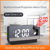 2022 m. Naujas LED skaitmeninis projekcinis žadintuvo stalinis elektroninis žadintuvas su projekcijos laiko projektoriumi miegamojo lovos laikrodis