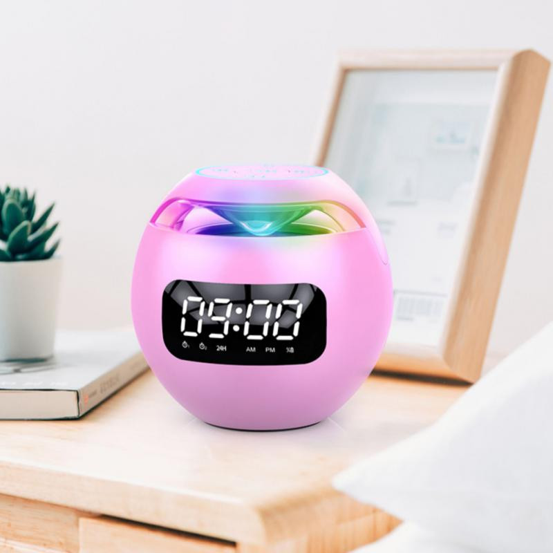 Belaidis „Bluetooth“ garsiakalbis Spalvingas žemųjų dažnių garsiakalbis su aukštos garso kokybės ilgo budėjimo laikrodžio palaikymu TF kortelė / „Bluetooth“ žadintuvas