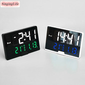 Digitalni budilnik s uskim okvirom Glasovna kontrola Temperatura Datum u tjednu Dodirni Odgoda USB Elektronički stolni sat LED za noćni način rada