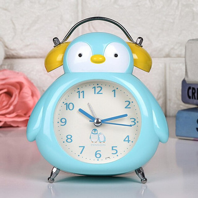 Animacinis filmukas Pingvinas Žadintuvas Studentas Vaikams prie lovos Šviečiantis nutildymo laikmatis Miegamojo dekoras Amatai Ornamentai Dovanos