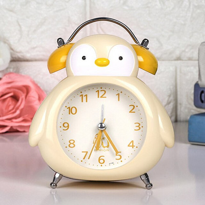 Animacinis filmukas Pingvinas Žadintuvas Studentas Vaikams prie lovos Šviečiantis nutildymo laikmatis Miegamojo dekoras Amatai Ornamentai Dovanos