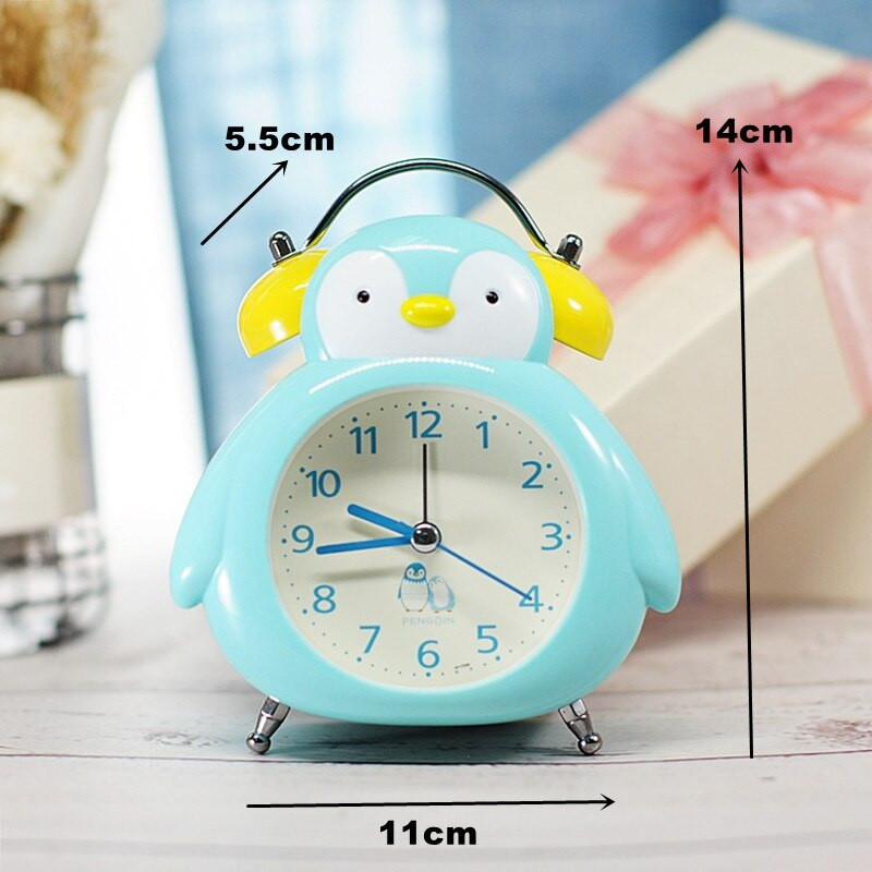 Animacinis filmukas Pingvinas Žadintuvas Studentas Vaikams prie lovos Šviečiantis nutildymo laikmatis Miegamojo dekoras Amatai Ornamentai Dovanos