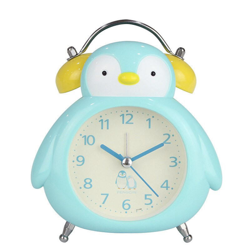 Animacinis filmukas Pingvinas Žadintuvas Studentas Vaikams prie lovos Šviečiantis nutildymo laikmatis Miegamojo dekoras Amatai Ornamentai Dovanos
