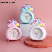 Mielas animacinių filmų vienaragis žadintuvas Specialus tylus nakties šviesos laikmatis vaikams Studentams Miegamojo dekoras amatų papuošalų dovanos