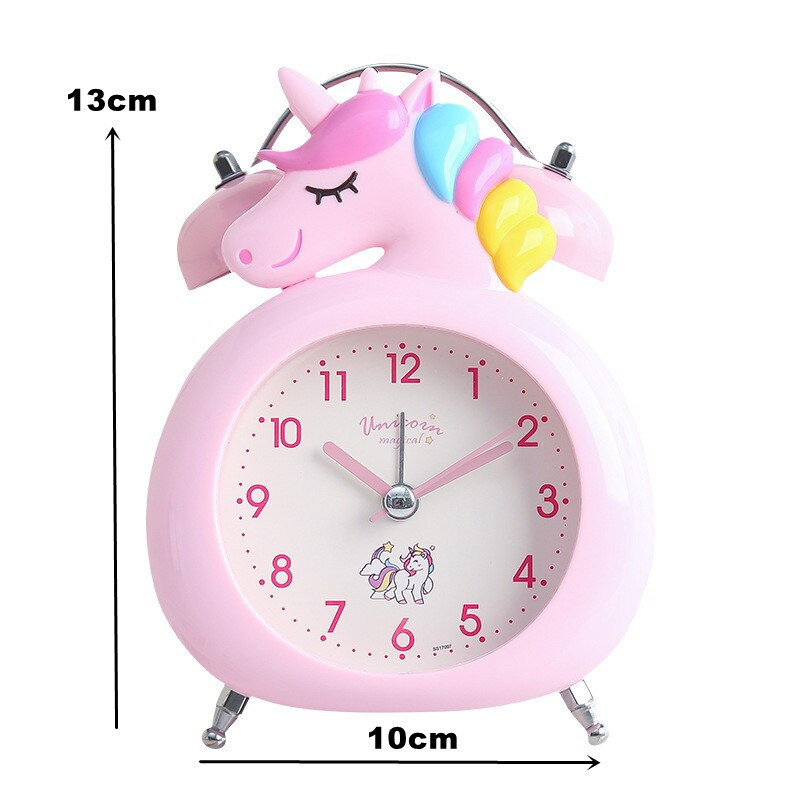 Mielas animacinių filmų vienaragis žadintuvas Specialus tylus nakties šviesos laikmatis vaikams Studentams Miegamojo dekoras amatų papuošalų dovanos