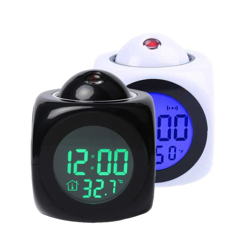 Proiecție la domiciliu Meteo digitală LCD Amânare ceas Clopoțel Afișaj alarmă Iluminare din spate Proiector cu LED Ceas de acasă Timer Instrumente pentru decorarea casei