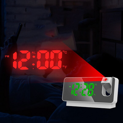 Digitális vetítési ébresztőóra asztal Elektronikus LED ébresztőóra vetítési idővel kivetítő hőmérséklet otthoni dekorációs óra