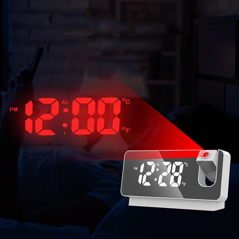 Digitális vetítési ébresztőóra asztal Elektronikus LED ébresztőóra vetítési idővel kivetítő hőmérséklet otthoni dekorációs óra