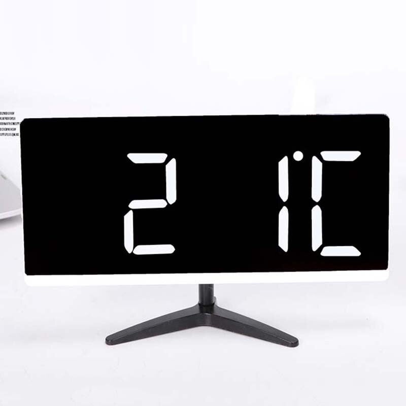 LED-es ébresztőóra asztali digitális óra ívelt LED-képernyős ébresztőórák gyerekszobához, hőmérséklet szundi funkció otthoni óra