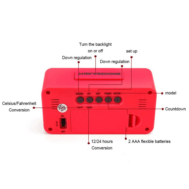 Ceas electronic digital simplu, 12/24 de ore, cu control vocal, iluminare din spate, dormitor multifuncțional, noptieră, decorare pentru copii