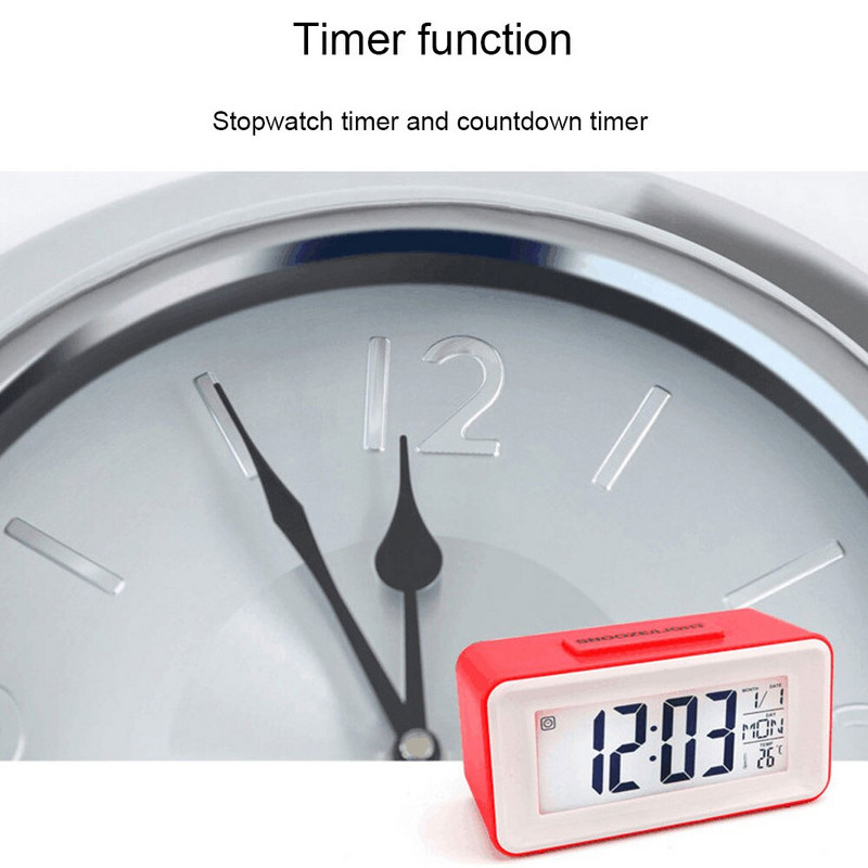 Ceas electronic digital simplu, 12/24 de ore, cu control vocal, iluminare din spate, dormitor multifuncțional, noptieră, decorare pentru copii