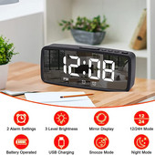 Digitális ébresztőóra FM rádió Led asztali asztali óra USB vezérlésű digitális óra gyerekeknek ágy melletti elektronikus óra reloj despertador