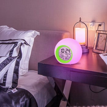 Πολυλειτουργικά Παιδικά Ξυπνητήρια Παιδικά Ξυπνητήρι με αλλαγή χρώματος LED Ρολόι αφύπνισης Θερμόμετρο Λειτουργία Snooze Ψηφιακό επιτραπέζιο ρολόι