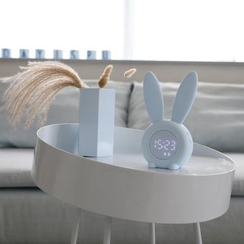 Cartoon Bunny Kids Ξυπνητήρι Sleep Trainer Επαναφορτιζόμενο νυχτερινό φως με 6 φωνές Έλεγχος χρονοδιακόπτη ύπνου με ψηφιακό θερμόμετρο