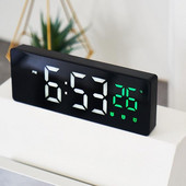 Ceas cu alarmă cu oglindă LED Control vocal Amânare Timp Afișare temperatură Ceas Copii Ceas cu alarmă pentru studenți Ceas electronic silențios