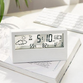 LCD digitális ébresztőóra asztali asztali órák hőmérséklet páratartalom monitor többfunkciós naptár szundi csengő háttérvilágítású órával