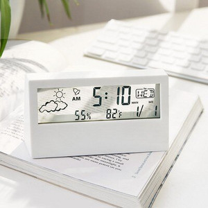 LCD digitális ébresztőóra asztali asztali órák hőmérséklet páratartalom monitor többfunkciós naptár szundi csengő háttérvilágítású órával