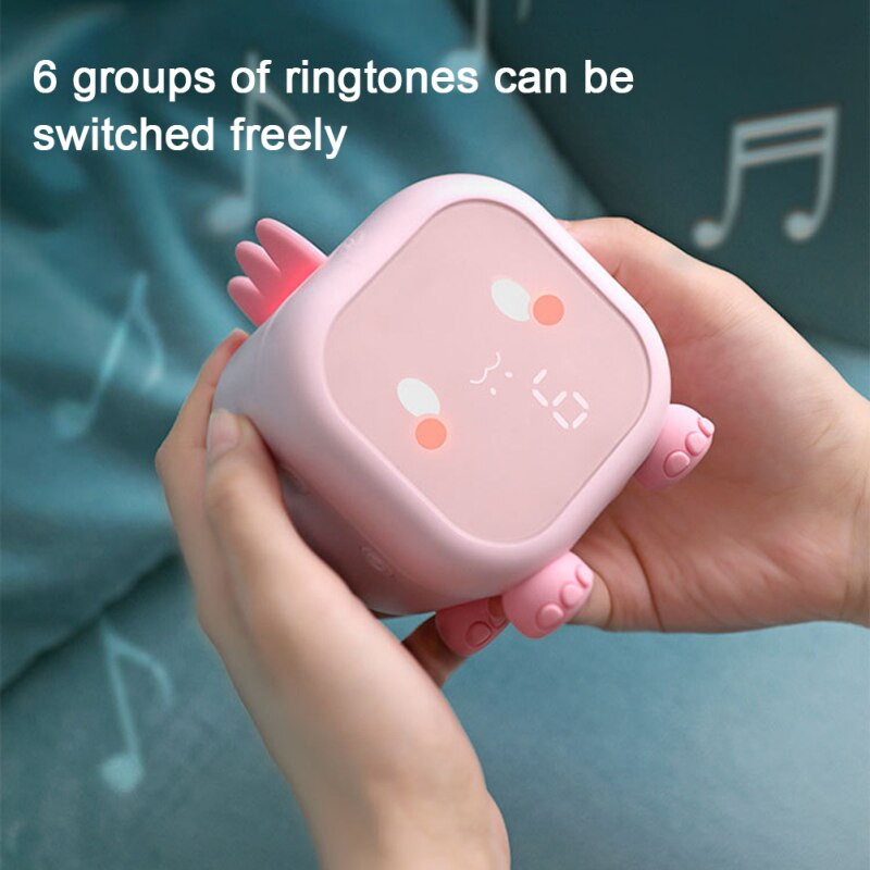 1vnt Puikus silikoninis žadintuvas Mielas dinozaurinis skaitmeninis laikrodis vaikams prie lovos laikrodis Vaikų miego treniruoklis Wake Up naktinė šviesa